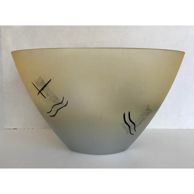 Art Deco 1980s Art Deco Oblong Painted Glass Bowl For Sale - Image 3 of 9