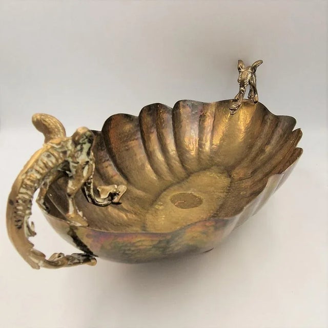 Brass Bowl with Dragon-Shaped Handles, 1890s For Sale - Image 4 of 7