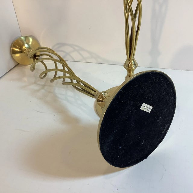 Mid-Century Modern Large Scale Twisted Cyclone Style Lacquered Brass Candle Holders- A Pair. For Sale - Image 9 of 12