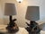 1960s Vintage Rustic Cabin Apsit of California American Indian Scenes Chalk Lamps - Set of 2 For Sale - Image 5 of 9