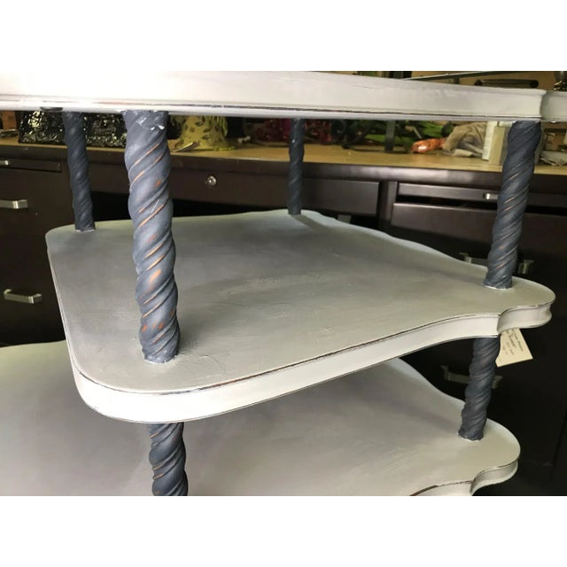 Light Gray Painted Bar Cart For Sale - Image 8 of 9