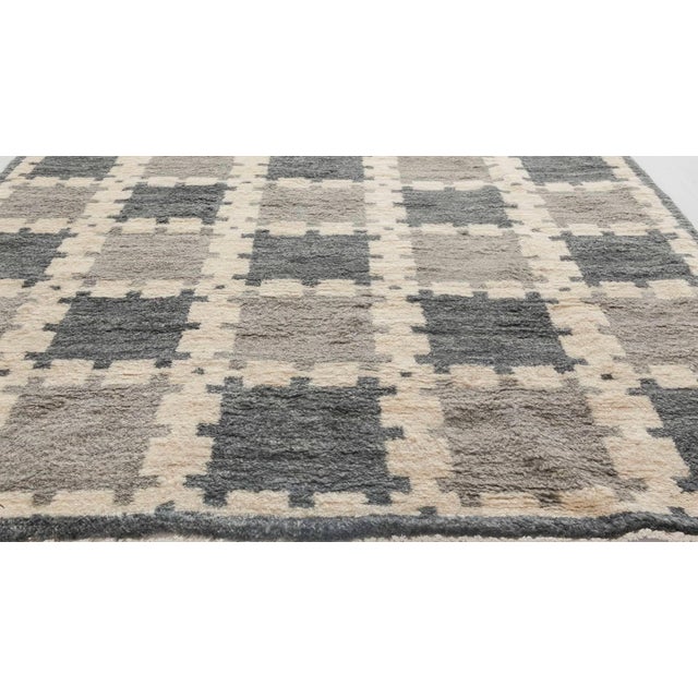 Modern Scandinavian Geometric Wool Pile Rug by Doris Leslie Blau For Sale - Image 4 of 5