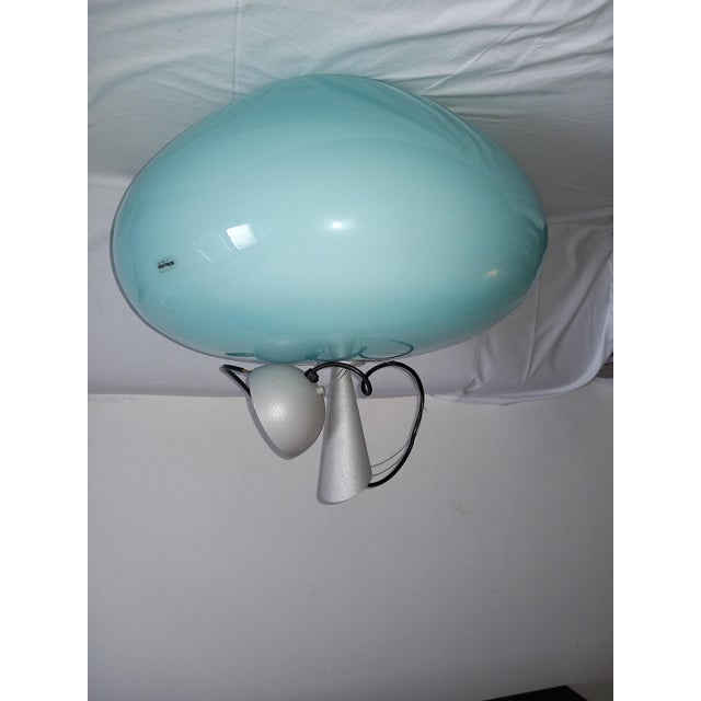 Blue Glass Pendant Light from AV Mazzega For Sale - Image 8 of 14