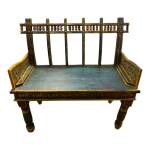 1950s Teal Vintage Indian Bench