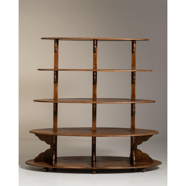 Brown 20th Century France Rich Walnut Brown Carved Walnut Five-Tier Dessert Stand For Sale - Image 8 of 10
