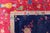 Textile Large Antique Art Deco Rug in Deep Navy Blue With Vibrant Red Border For Sale - Image 7 of 13