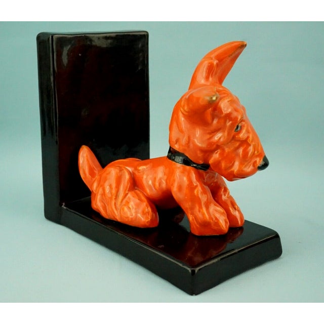 Art Deco Ceramic Scotch Terrier Bookends by Ida Meisinger for Goldscheider, Austria, 1920s, Set of 2 For Sale - Image 12 of 18