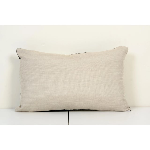 Late 20th Century Ikat Velvet Pillow, Silk Lumbar Cushion Cover For Sale - Image 5 of 6