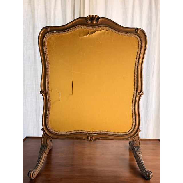 Antique 19th C French Louis XV Revival Gilt Wood & Woven Tapestry Fire Screen For Sale - Image 10 of 12