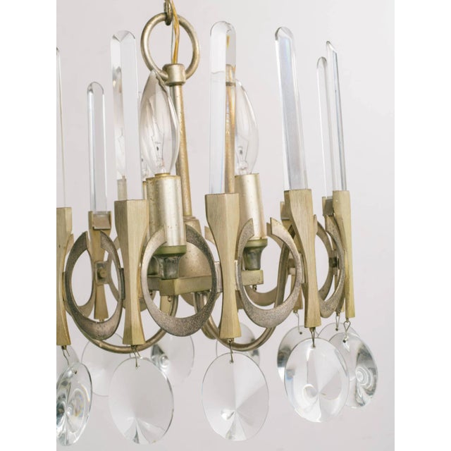 Scolari 1970s Crystal/Metal Chandelier For Sale In New York - Image 6 of 7