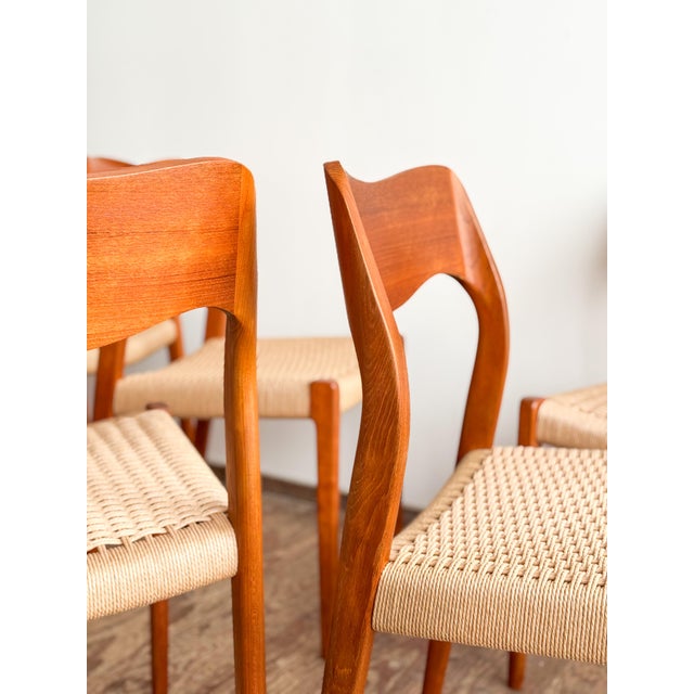 Mid-Century Model 71 Dining Chairs by Niels O. Møller for J.L. Mollers, 1951, Set of 8 For Sale - Image 6 of 16