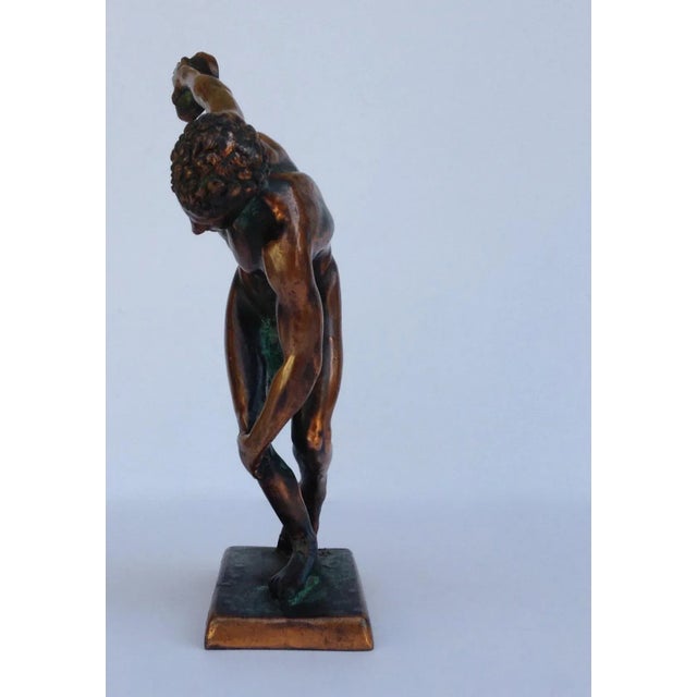 Vintage C.1970's Terra-Cotta Plaster & Gilt Grecian Olympic "Discus" Athlete For Sale In West Palm - Image 6 of 11