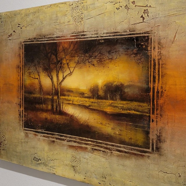 Abstract "Tone and Dawn" Original Mixed Media on Canvas 36" X 60" by Cary Henrie For Sale - Image 3 of 9