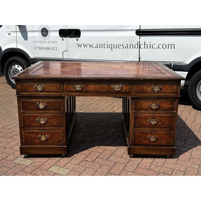 Wood Partners Pedestal Desk in Walnut For Sale - Image 7 of 18