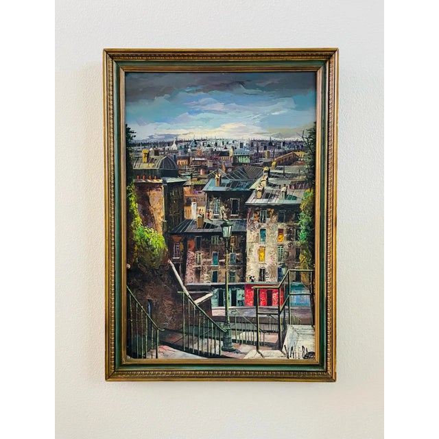 1960s Impressionist Paris Cityscape Oil on Canvas Signed Valera For Sale - Image 5 of 5
