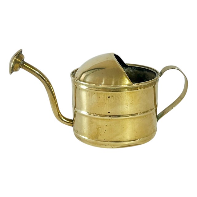 Antique Small French Brass Watering Can For Sale