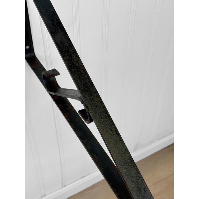 Metal Antique Large Victorian Wrought Iron Hanging Sign / Planter Bracket For Sale - Image 7 of 8