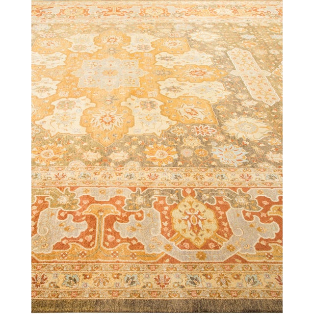 Solo Rugs Mogul, One-of-a-Kind Hand-Knotted Area Rug - Green, 9' 4" x 14' 10" For Sale - Image 4 of 8