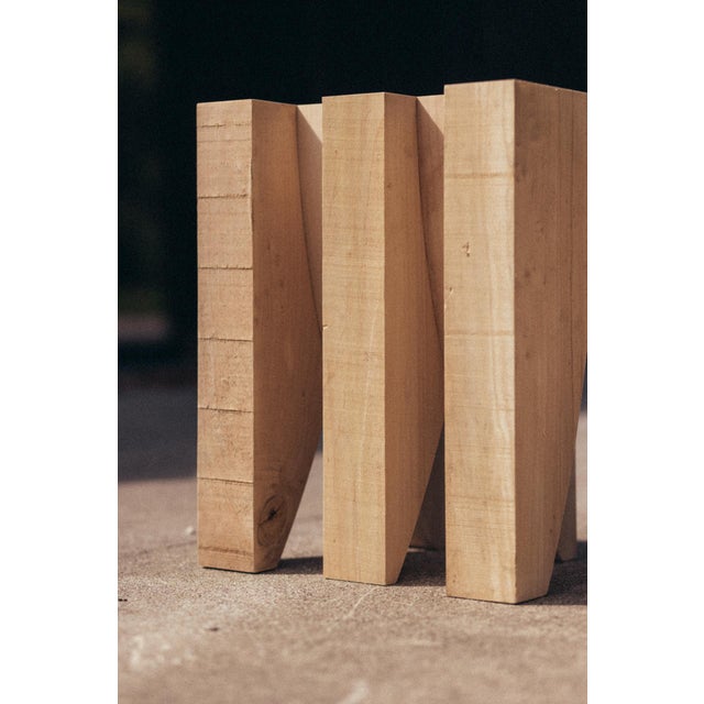 Brutalist Wooden Stool from Frits Jeuris For Sale - Image 4 of 8