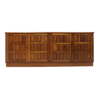Vintage Brutalist Sideboard in Walnut, 1970s For Sale