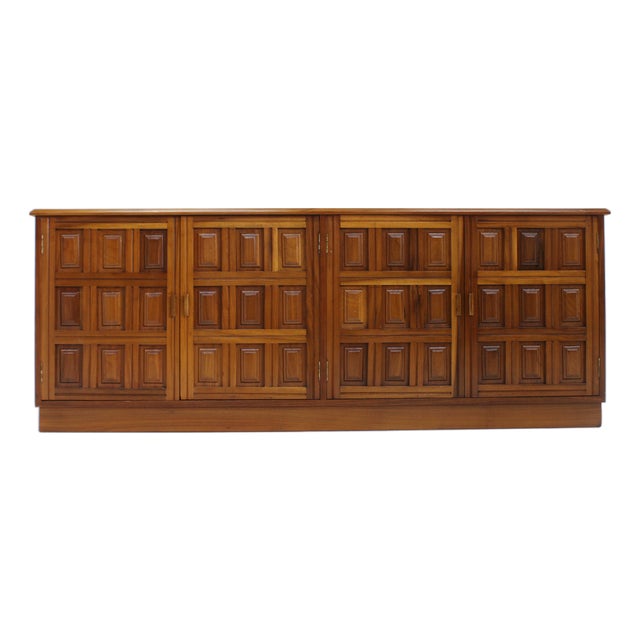 Vintage Brutalist Sideboard in Walnut, 1970s For Sale
