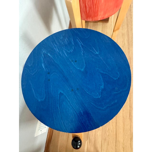 Red Postmodern Pedestal Stands Set of 3 Stackable Memphis Style Tables For Sale - Image 8 of 15