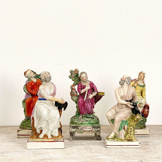 "Elijah and the Raven" Staffordshire Figure, England 19th Century For Sale In San Francisco - Image 6 of 7