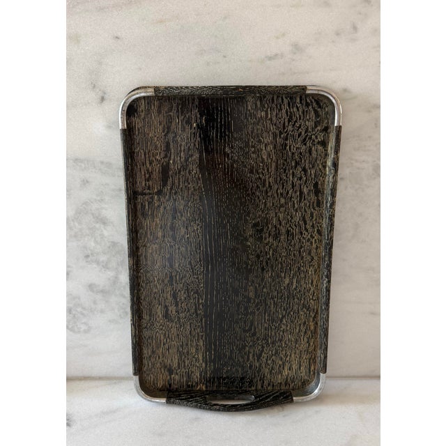 Vintage Mid Century Black Wood Tray by Nasco For Sale - Image 4 of 10