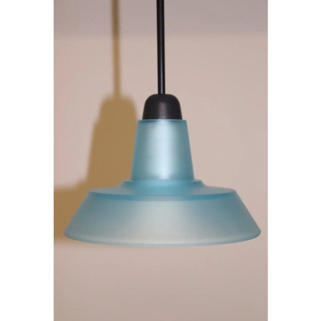 1990s Modern Murano Aqua Glass Pendant Lamp For Sale - Image 10 of 12