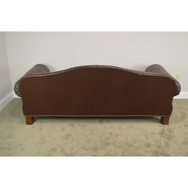 Lillian August Brown Leather Sofa With Down Filled Cushions Chairish