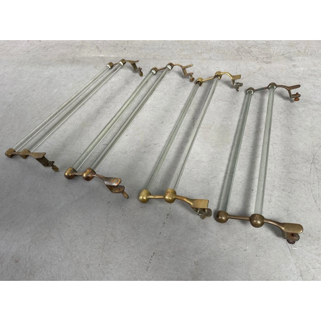 Art Deco Towel Holder in Glass and Brass, 1890s For Sale - Image 4 of 11