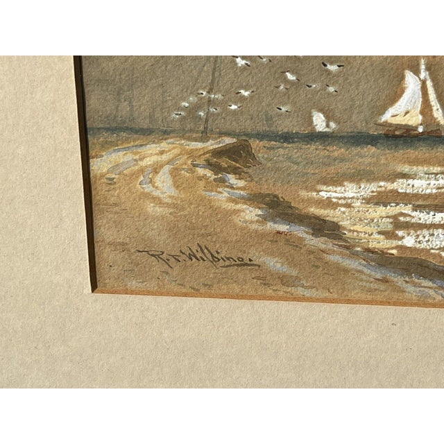 R T Wilding, Marine Scenes, Watercolours, Framed, Set of 2 For Sale - Image 7 of 8