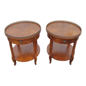 Henredon Mid 20th Century Vintage French-Style Side Tables - A Pair