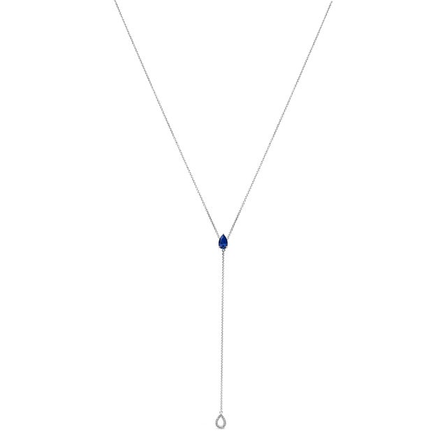 Drape your neckline in the opulent embrace of this .925 sterling silver Y-necklace, where craftsmanship and luxury...