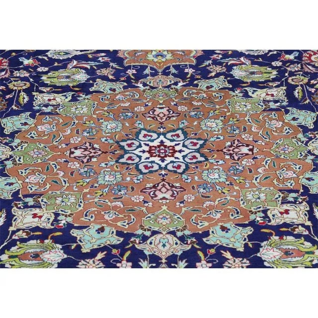 Textile 1970s Old Persian Tabriz Masterpiece Rug 9’8″ X 12’0″ For Sale - Image 7 of 8