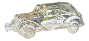1940s Vintage French Handmade Blown Glass Car Bottle