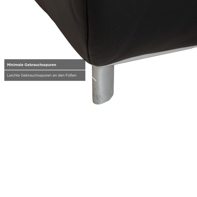 Koinor Volare Two-Seater Leather Sofa Black Couch Manual Function For Sale - Image 5 of 12