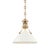Transitional Hudson Valley Lighting Mark D. Sikes Painted No.2 1-Light Small Pendant, Aged Brass/Off White For Sale - Image 3 of 3