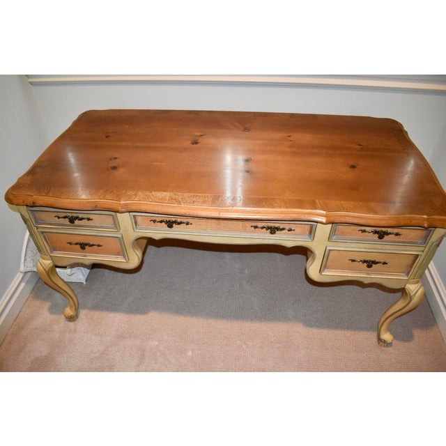 Vintage Large Traditional Writer’s Desk For Sale - Image 4 of 4