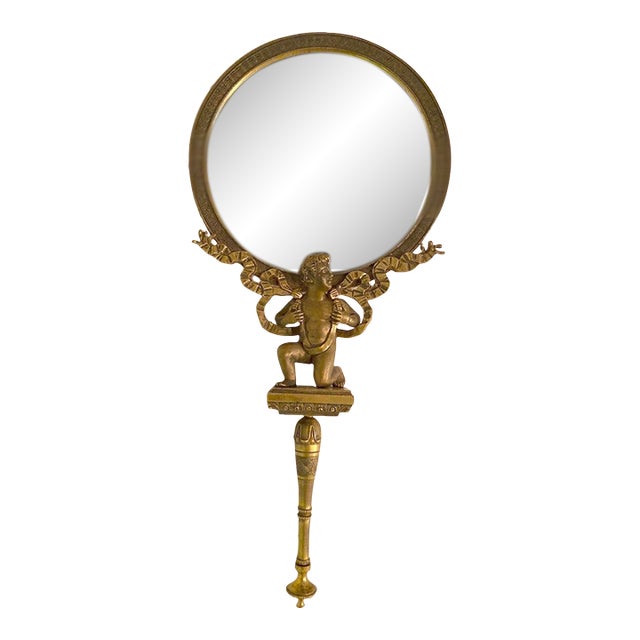 19thC French Neoclassical Bronze Vanity Mirror - 1 Pc For Sale