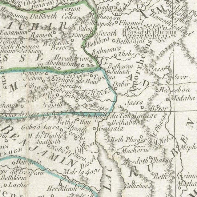 Antique Map of Judaea or the Holy Land with Twelve Tribes, 1800 For Sale - Image 6 of 12