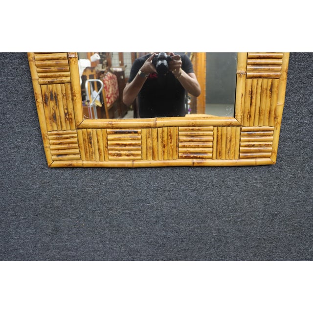 Mid-Century Modern Mid-Century Modern Faux Bamboo Wall Mirror For Sale - Image 3 of 11
