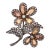 Antique Imperial Topaz Old Mine Cut Diamond Silver Gold Flower Brooch For Sale