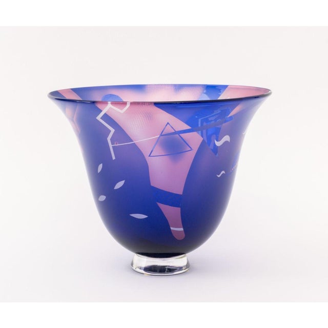 David Jacobson Art Glass Centerpiece Bowl For Sale - Image 9 of 12