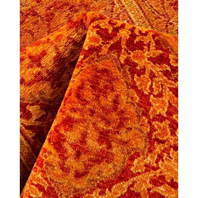 Textile Mogul, One-of-a-Kind Hand-Knotted Runner Rug - Orange, 2' 6" x 12' 1" For Sale - Image 7 of 8
