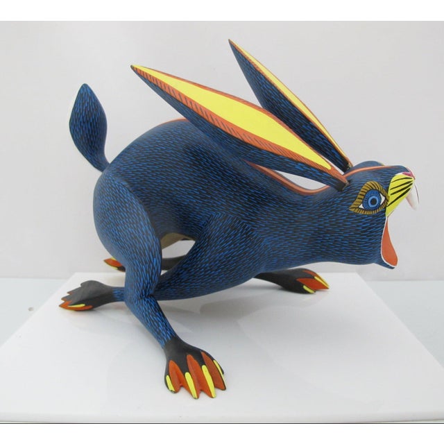 Alebrije Carved Wood Running Rabbit Oaxaca Mexico Folk Art Figurine Sculpture For Sale In Portland, OR - Image 6 of 11