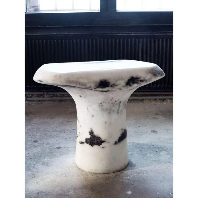 White t table by roxane lahidji dimensions: d 60 x w 40 x h 50 cm. Materials: marble salt. Weight: 50 kg roxane lahidji is...