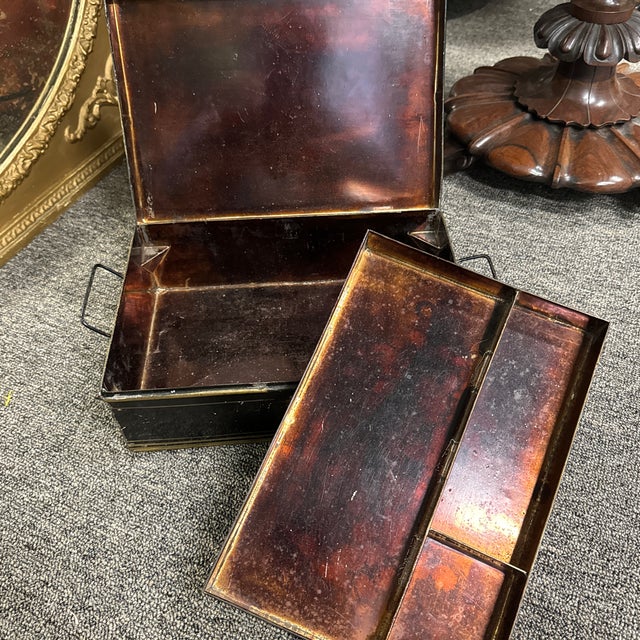 Early 20th Century Antique Metal Cash Box | Chairish