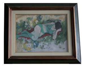 Savino Labò, Donna Distesa, 1960s, Oil on Canvas