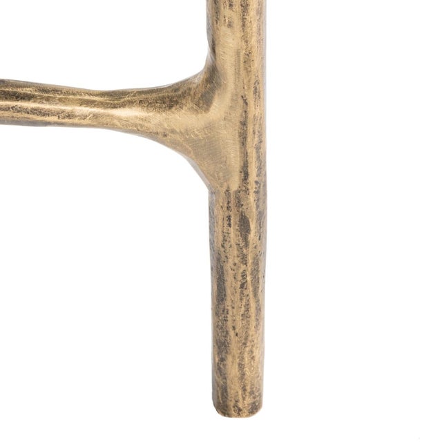 Early 21st Century Jessa Metal Square End Table in Brass with Glass Top For Sale - Image 5 of 7